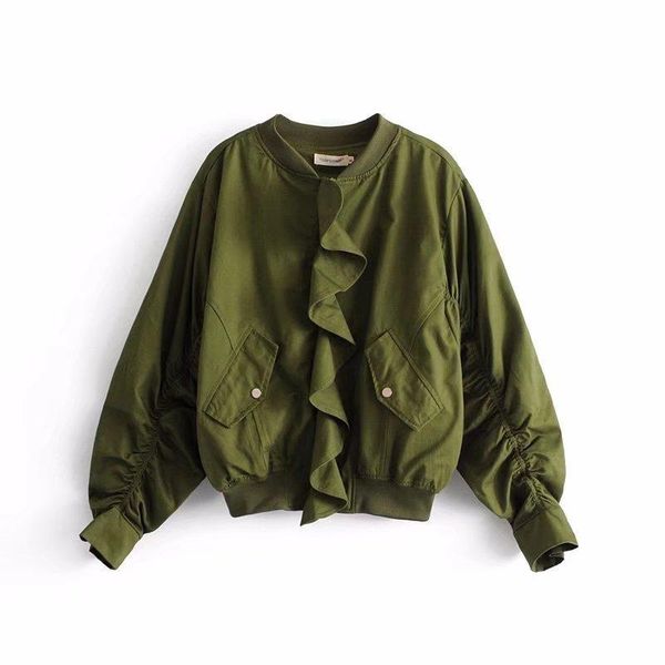 women's jackets boyfriend style army green jacket women loose flounced bomber casual long sleeve vintage lady coat spring autumn femini, Black;brown
women's jackets boyfriend style army green jacket women loose flounced bomber casual long sleeve vintage lady coat spring autumn femini, Black;brown