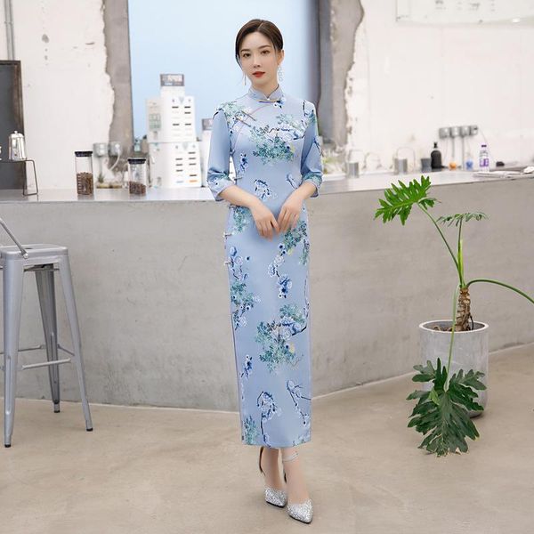 women elegant long satin handmade button prined chinese mandarin collar cheongsam orientale banquet qipao oversize 5xl ethnic clothing, Red
women elegant long satin handmade button prined chinese mandarin collar cheongsam orientale banquet qipao oversize 5xl ethnic clothing, Red
