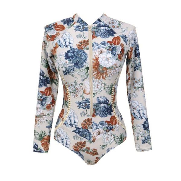 summer women floral print tight-fitting long-sleeved zipper one-piece swimsuit elastic swimsuits suits
summer women floral print tight-fitting long-sleeved zipper one-piece swimsuit elastic swimsuits suits