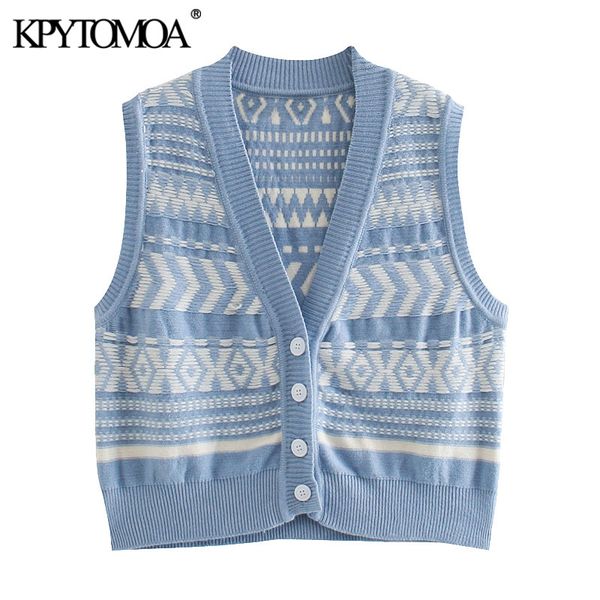 women fashion geometric pattern knitted vest sweater vintage v neck sleeveless female waistcoat chic 210416, White;black
women fashion geometric pattern knitted vest sweater vintage v neck sleeveless female waistcoat chic 210416, White;black