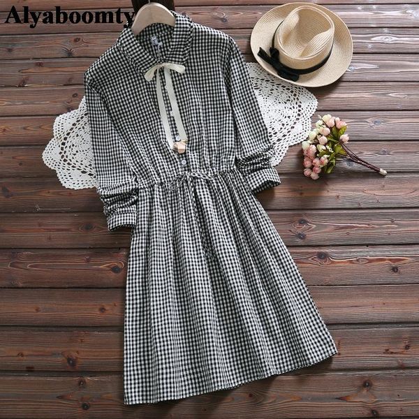 casual dresses 2021 mori girl spring autumn women mini dress turn-down collar vintage plaid lace up elegant ribbon long sleeve cute, Black;gray
casual dresses 2021 mori girl spring autumn women mini dress turn-down collar vintage plaid lace up elegant ribbon long sleeve cute, Black;gray