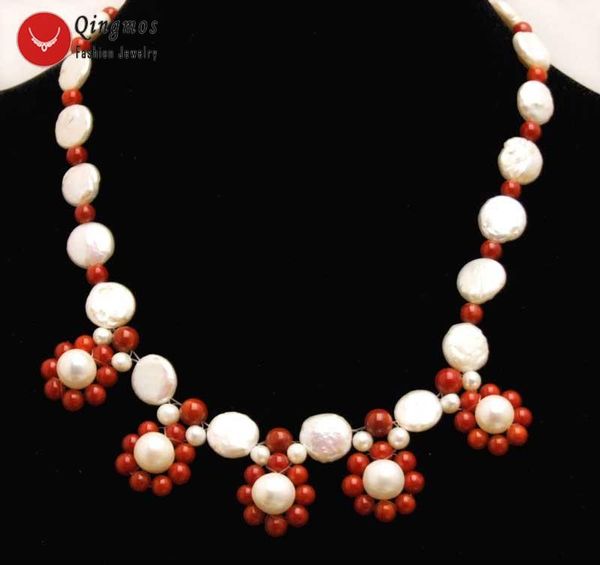 pendant necklaces qingmos natural pearl necklace for women with red flower & 12-13mm white coin round chokers jewelry n6226, Silver
pendant necklaces qingmos natural pearl necklace for women with red flower & 12-13mm white coin round chokers jewelry n6226, Silver