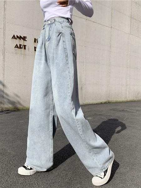 women's jeans whcw cgdsr vintage 2021 autumn winter streetwear wide-leg woman korean style high waist denim pants women trousers, Blue
women's jeans whcw cgdsr vintage 2021 autumn winter streetwear wide-leg woman korean style high waist denim pants women trousers, Blue