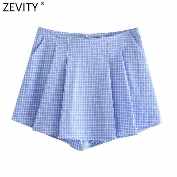 zevity women fashion plaid print pleat design bermuda shorts skirts female chic back zipper casual pantalone cortos p1101 210603, White;black
zevity women fashion plaid print pleat design bermuda shorts skirts female chic back zipper casual pantalone cortos p1101 210603, White;black