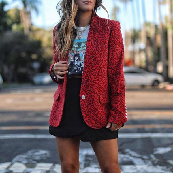 women's suits & blazers women leopard print blazer long sleeve work office lady slim outwear coat lxx9, White;black
women's suits & blazers women leopard print blazer long sleeve work office lady slim outwear coat lxx9, White;black