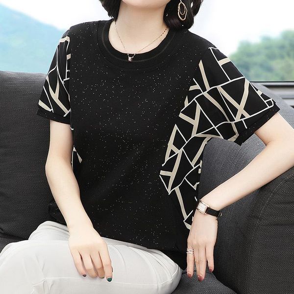 women's t-shirt short sleeve 2021 summer middle-aged big size mother's top, White
women's t-shirt short sleeve 2021 summer middle-aged big size mother's top, White
