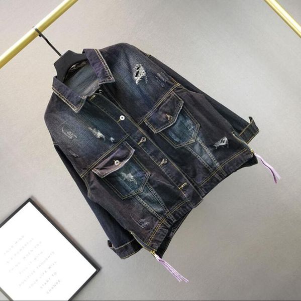 women's jackets denim jacket spring and autumn 2021 loose thin letters embroidery hole long-sleeved top, Black;brown
women's jackets denim jacket spring and autumn 2021 loose thin letters embroidery hole long-sleeved top, Black;brown