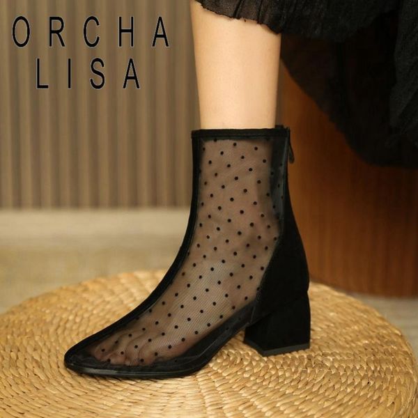 boots orchalisa 2021 women summer ankle round toe 5.5cm heels genuine leather zip dots breathable designer stylish a3364, Black
boots orchalisa 2021 women summer ankle round toe 5.5cm heels genuine leather zip dots breathable designer stylish a3364, Black