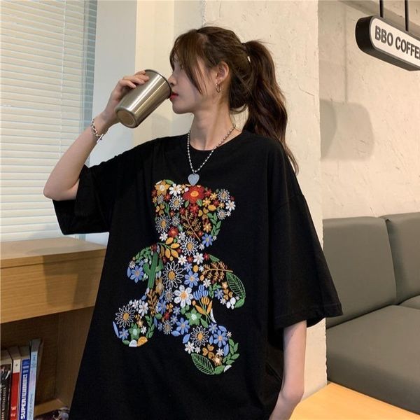 women's t-shirt women mid-length kawaii short-sleeved y2k 2021 summer fashion casual oversized cartoon graphic tee harajuku girl, White
women's t-shirt women mid-length kawaii short-sleeved y2k 2021 summer fashion casual oversized cartoon graphic tee harajuku girl, White