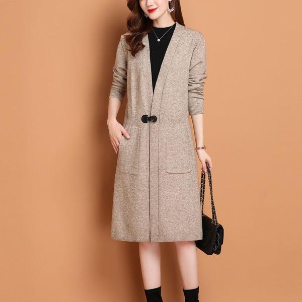 women's knits & tees women 2021 autumn winter solid color cardigans female v-neck pockets knitted jackets ladies oversized sweater oute, White
women's knits & tees women 2021 autumn winter solid color cardigans female v-neck pockets knitted jackets ladies oversized sweater oute, White