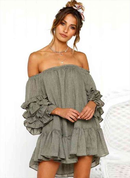 boho party dress summer women backless off shoulder mini beach sundress casual ruffles streetwear dress vestidos, Black;gray
boho party dress summer women backless off shoulder mini beach sundress casual ruffles streetwear dress vestidos, Black;gray