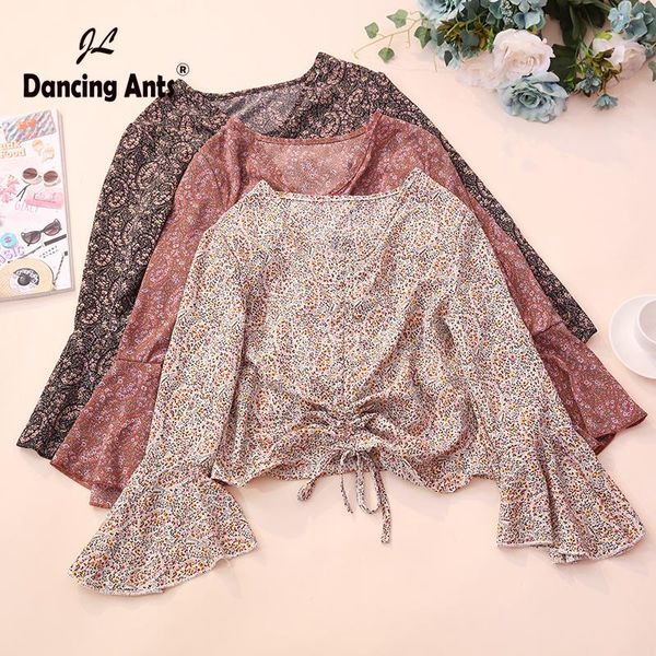 woman shirt v-neck flare sleeve broken flower print ruffles drawstring 2021 summer elegant sweet slim chiffon blouse women's blouses &, White
woman shirt v-neck flare sleeve broken flower print ruffles drawstring 2021 summer elegant sweet slim chiffon blouse women's blouses &, White