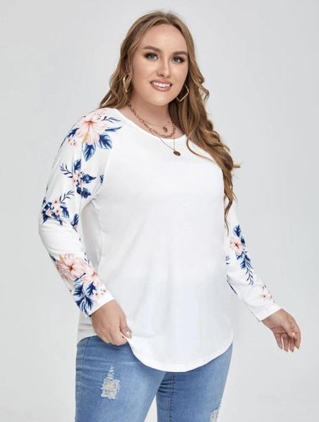 plus size t-shirt 4xl 5xl white blouse women autumn winter floral print long sleeve patchwork casual tees loose ladies tunic, Black
plus size t-shirt 4xl 5xl white blouse women autumn winter floral print long sleeve patchwork casual tees loose ladies tunic, Black