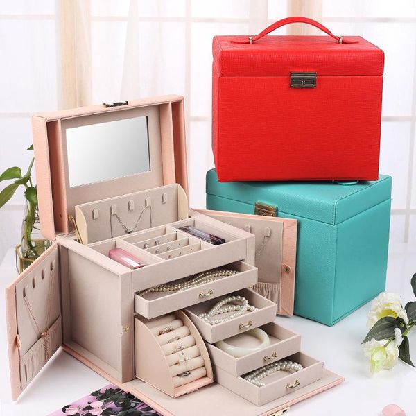 jewelry pouches, bags multifunctional faux leather big case ring necklace earrings bracelet lipstick ornaments storage organizer box with lo, Pink;blue
jewelry pouches, bags multifunctional faux leather big case ring necklace earrings bracelet lipstick ornaments storage organizer box with lo, Pink;blue