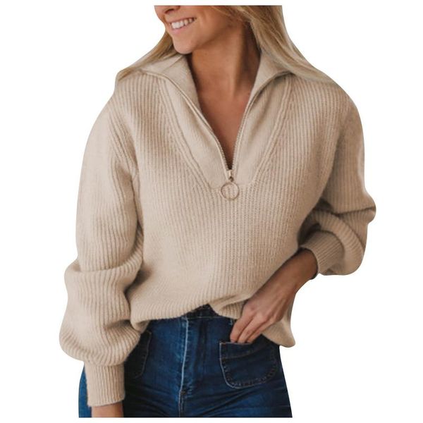 women's sweaters female lapel sweater lantern long sleeve womens pure color pullover half zipper knitted winter clothes ropa mujer, White;black
women's sweaters female lapel sweater lantern long sleeve womens pure color pullover half zipper knitted winter clothes ropa mujer, White;black
