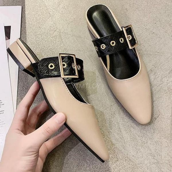 spring women slippers brand metal buckle slides pointed toe slip on mules shoes ladies luxury outdoor sandals, Black
spring women slippers brand metal buckle slides pointed toe slip on mules shoes ladies luxury outdoor sandals, Black