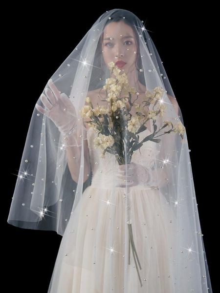 bridal veils ueen v13 wedding veil for face shower without comb cover front and back with beading, Black
bridal veils ueen v13 wedding veil for face shower without comb cover front and back with beading, Black