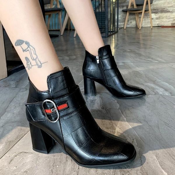 boots ankle heels woman 2021 ladies' black women's side zip bare square heel casual short tube booties#n3
boots ankle heels woman 2021 ladies' black women's side zip bare square heel casual short tube booties#n3