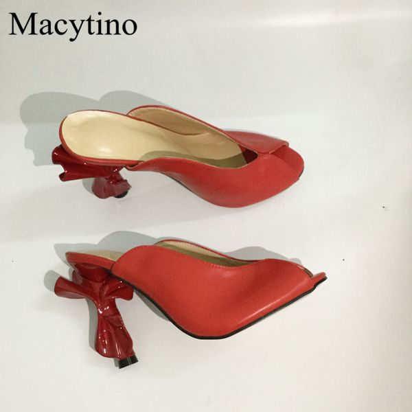 slippers strange high heel mules red black leather open toe summer formal shoes party heels sandals ykk7
slippers strange high heel mules red black leather open toe summer formal shoes party heels sandals ykk7
