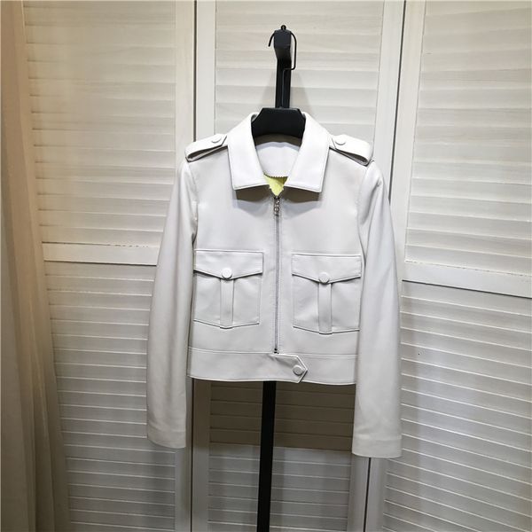 women's jackets i open spring style 2021 of women white leather genuine pockets short coat c395, Black;brown
women's jackets i open spring style 2021 of women white leather genuine pockets short coat c395, Black;brown
