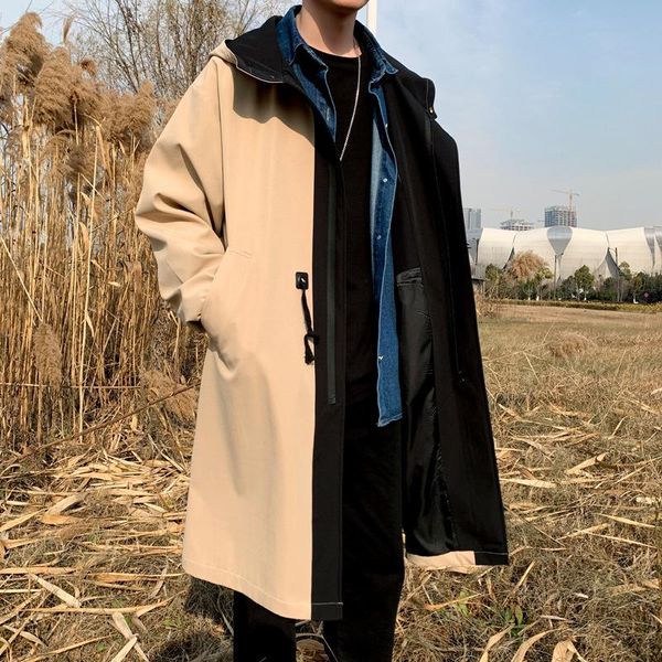 men's trench coats parklees 2021 british style long coat men windproof zipper colorblock hoodie streetwear casual daily plus size jacke, Tan;black
men's trench coats parklees 2021 british style long coat men windproof zipper colorblock hoodie streetwear casual daily plus size jacke, Tan;black
