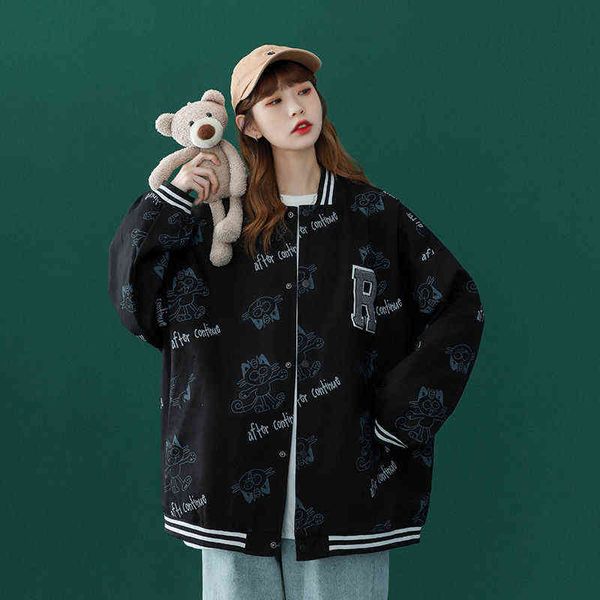 21 autumn design cartoon animation printing popular casual baseball jacket jacket neutral w336-p88, Black;brown
21 autumn design cartoon animation printing popular casual baseball jacket jacket neutral w336-p88, Black;brown