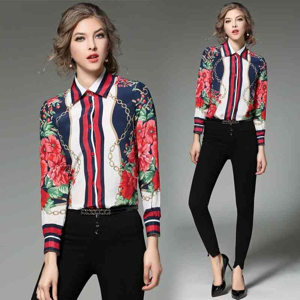 luxury floral print button front shirt long sleeve women spring autumn winter elegant runway blouses plus size ladies classic casual, White
luxury floral print button front shirt long sleeve women spring autumn winter elegant runway blouses plus size ladies classic casual, White