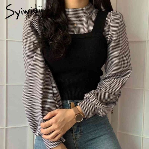syiwidii 2 piece knitted shirt and blouse women korean fashion clothing vintage casual office lady spliced half turtleneck 210417, White
syiwidii 2 piece knitted shirt and blouse women korean fashion clothing vintage casual office lady spliced half turtleneck 210417, White