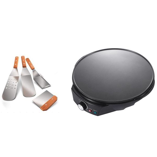 pans 1 set stainless steel griddle spatula scraper tools with wooden handle & 12 inch crepe maker eu plug
pans 1 set stainless steel griddle spatula scraper tools with wooden handle & 12 inch crepe maker eu plug
