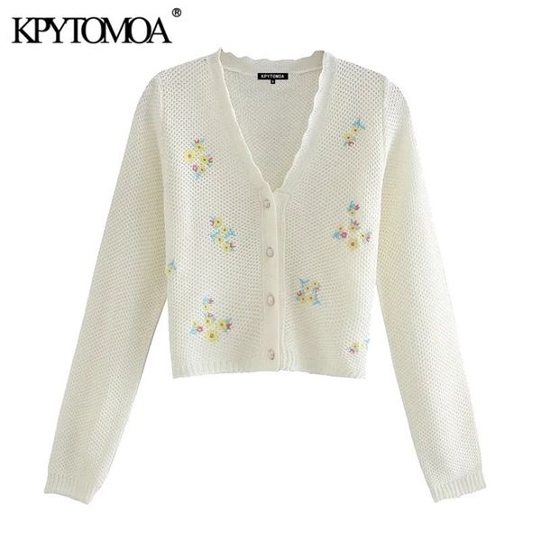 women fashion floral embroidery cropped cardigan sweater vintage long sleeve button-up female outerwear chic 210421, White;black
women fashion floral embroidery cropped cardigan sweater vintage long sleeve button-up female outerwear chic 210421, White;black