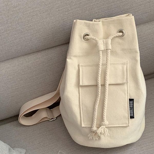 backpack fashion simple solid color canvas drawstring shoulder bag chains string bucket cylindrical travel messenger bolsa
backpack fashion simple solid color canvas drawstring shoulder bag chains string bucket cylindrical travel messenger bolsa
