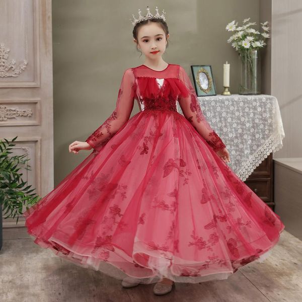 girl's dresses flower girl dress illusion embroidery sequined princess full beading burgundy floor-length tulle lace o-neck kid party g, Red;yellow
girl's dresses flower girl dress illusion embroidery sequined princess full beading burgundy floor-length tulle lace o-neck kid party g, Red;yellow