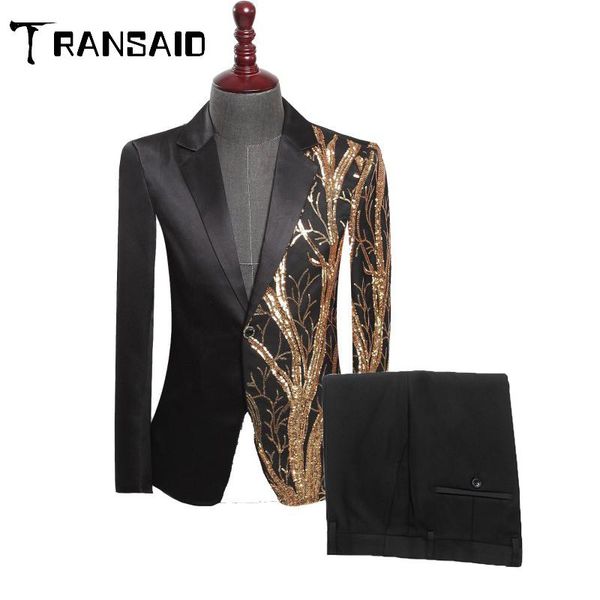 pieces men suit sequins blazer men's club party singers slim fit jacket male business stage shiny costume wedding suits & blazers, White;black
pieces men suit sequins blazer men's club party singers slim fit jacket male business stage shiny costume wedding suits & blazers, White;black