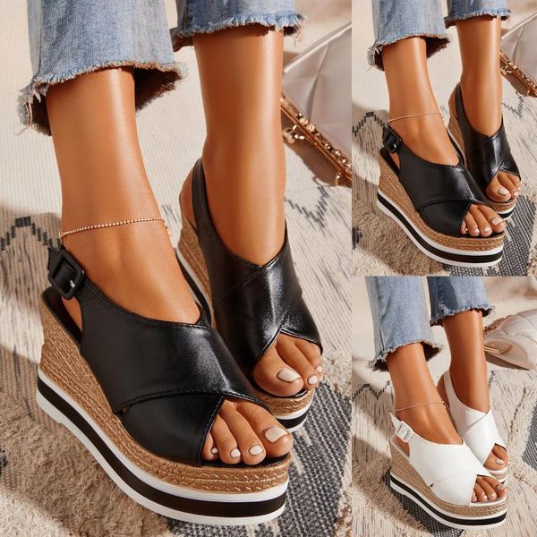 sandals women's ladies 2021 summer shoes spot sales solid wedges casual buckle strap roman, Black
sandals women's ladies 2021 summer shoes spot sales solid wedges casual buckle strap roman, Black