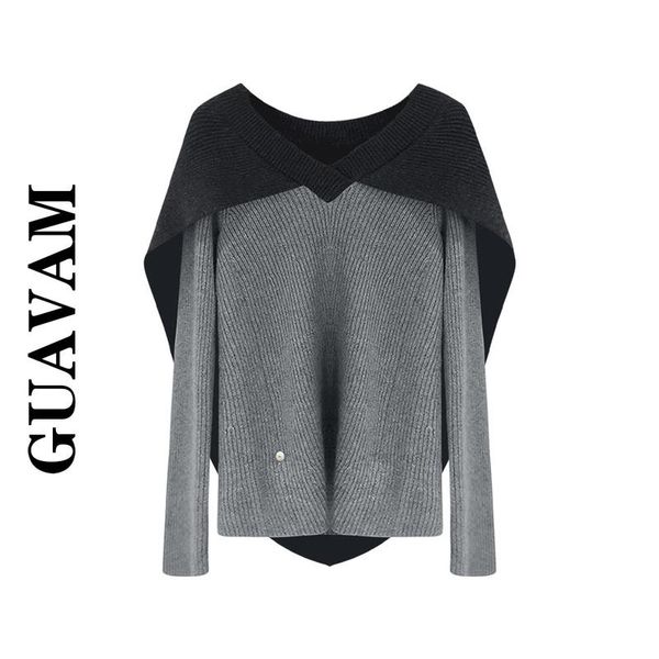 women's sweaters women clothes 2021 korean fashion retro contrast color patchwork fake two piece pullover sweater loose shawl woman, White;black
women's sweaters women clothes 2021 korean fashion retro contrast color patchwork fake two piece pullover sweater loose shawl woman, White;black