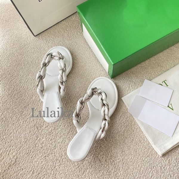 summer round toe weave chains flip-flops genuine leather slippers woman sandals kitten heels ladies, Black
summer round toe weave chains flip-flops genuine leather slippers woman sandals kitten heels ladies, Black