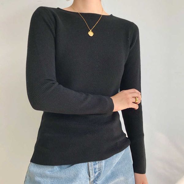 women's sweaters sweaters slash neck knit sweater women white or black long sleeve solid color simple knitted bottoming ladies 0y8h, White;black
women's sweaters sweaters slash neck knit sweater women white or black long sleeve solid color simple knitted bottoming ladies 0y8h, White;black