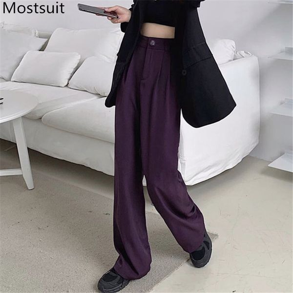korean high waist wide leg pants capris women buttons fly solid loose office casual female suit trousers femme 210518, Black;white
korean high waist wide leg pants capris women buttons fly solid loose office casual female suit trousers femme 210518, Black;white