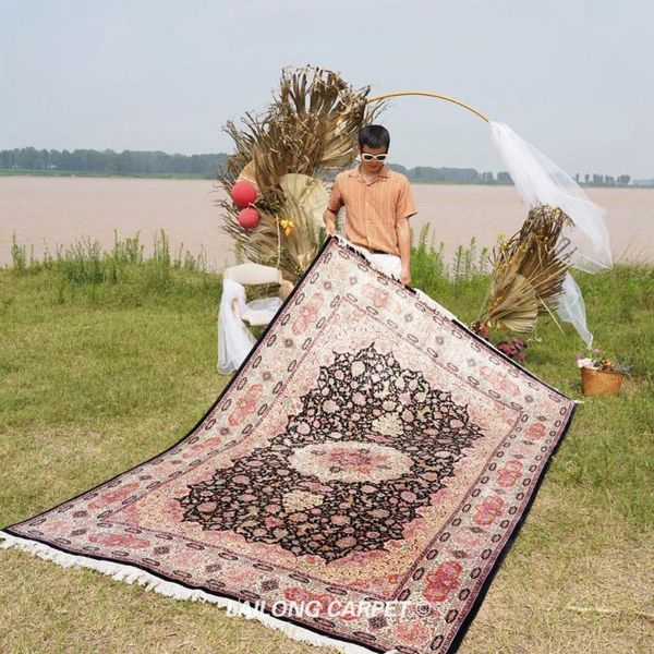 carpets 6'x9' classic silk medallion hand knotted handmade persian rug (zsh004a)
carpets 6'x9' classic silk medallion hand knotted handmade persian rug (zsh004a)