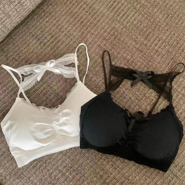 women's tanks & camis women cross lace halter bralette sweet bowknot front ruched camisole crop with chest pad backless underwear, White
women's tanks & camis women cross lace halter bralette sweet bowknot front ruched camisole crop with chest pad backless underwear, White