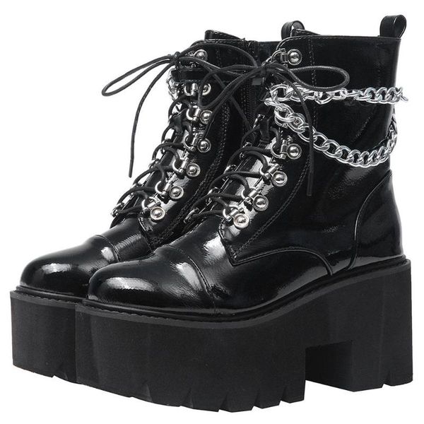 boots brand ladies fashion chunky high heels platform combat ankle booties women's lace up rivet motorcycle shoes woman, Black
boots brand ladies fashion chunky high heels platform combat ankle booties women's lace up rivet motorcycle shoes woman, Black