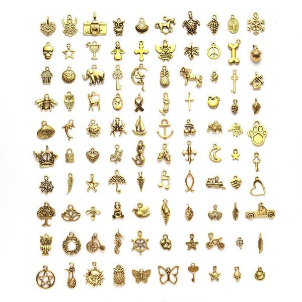 100 styles antique gold color alloy small pendant charms jewelry findings component for diy making necklace bracelet, Bronze;silver
100 styles antique gold color alloy small pendant charms jewelry findings component for diy making necklace bracelet, Bronze;silver