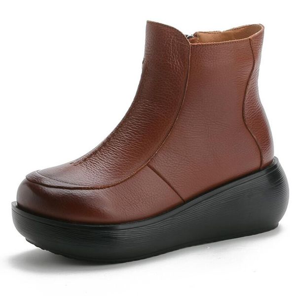 boots cowhide vintage thick bottom loose soft side zipper round head leather women's a84, Black
boots cowhide vintage thick bottom loose soft side zipper round head leather women's a84, Black