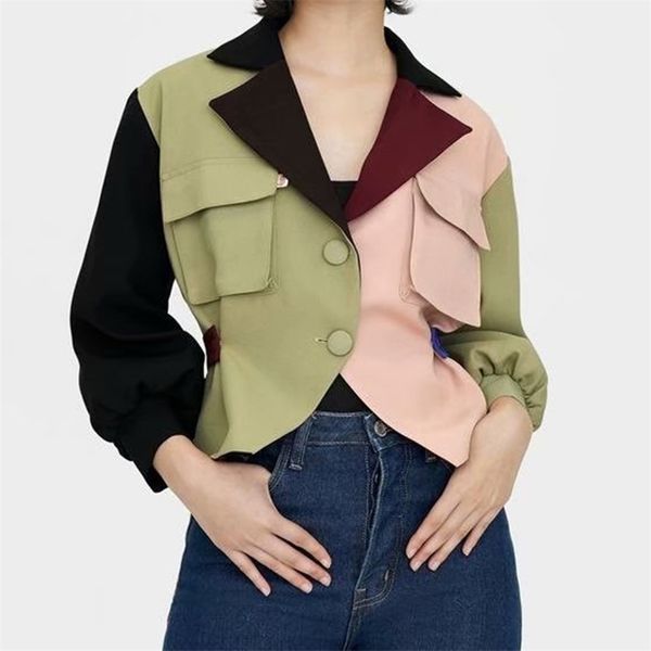 vintage stylish pockets patchwork jacket coat women belt fashion turn dowm collar long sleeve loose outerwear chic 210422, Black;brown
vintage stylish pockets patchwork jacket coat women belt fashion turn dowm collar long sleeve loose outerwear chic 210422, Black;brown