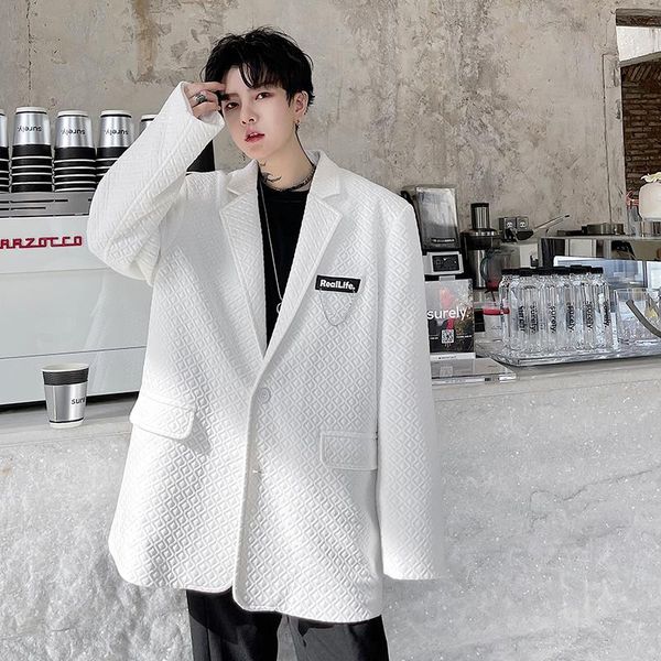 men's suits & blazers man youth fashion streetwear loose casual suit coat men's waffle niche design net celebrities jacket blazer, White;black
men's suits & blazers man youth fashion streetwear loose casual suit coat men's waffle niche design net celebrities jacket blazer, White;black