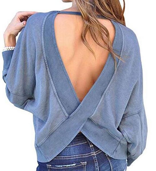 open back blouse shirt womens and blouses woman backless sweatshirt jacket with long sleeve casual am0081 women's & shirts, White
open back blouse shirt womens and blouses woman backless sweatshirt jacket with long sleeve casual am0081 women's & shirts, White
