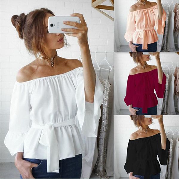 women's blouses & shirts leosoxs 2021 spring autumn fashion off shoulder shirt casual loose solid flared sleeves ladies chiffon, White
women's blouses & shirts leosoxs 2021 spring autumn fashion off shoulder shirt casual loose solid flared sleeves ladies chiffon, White