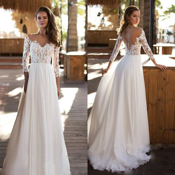wedding dress lace long sleeve v-neck atmosphere retro bride dresses embroidery applique plus size vestido de noiva bridal gown, White
wedding dress lace long sleeve v-neck atmosphere retro bride dresses embroidery applique plus size vestido de noiva bridal gown, White