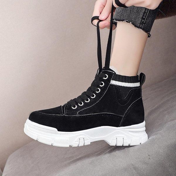 boots women's casual sneakers winter platform with plush fur warm shoes lacing-up, Black
boots women's casual sneakers winter platform with plush fur warm shoes lacing-up, Black