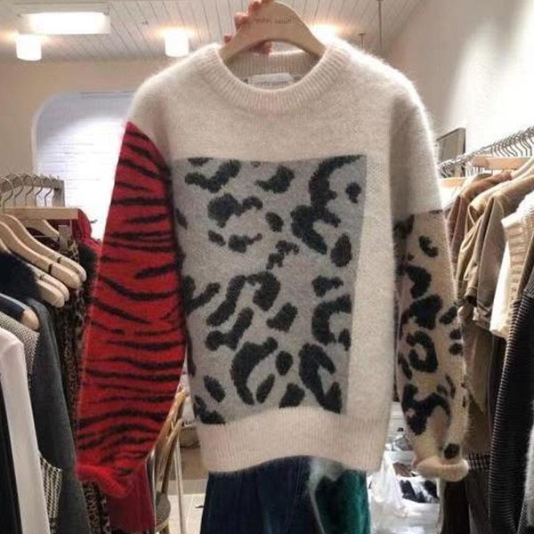 leopard print women autumn o-neck flower knitted sweater and pullover female pull femme women's sweaters, White;black
leopard print women autumn o-neck flower knitted sweater and pullover female pull femme women's sweaters, White;black